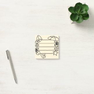 Bloco De Notas Blocos de notas adesivas de verão com fundo amarel