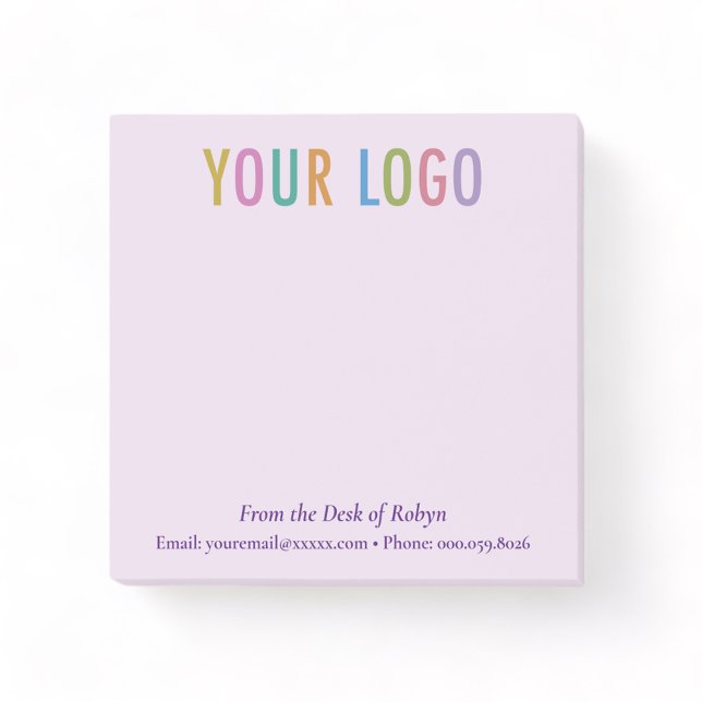 Bloco De Notas Blocos de Notas Adesivas Roxos Post-it® com Logoti (MISOOK Purple 3x3 From the Desk of Post it Notes with Logo)