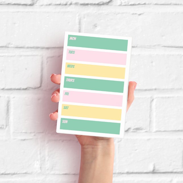 Bloco De Notas Blocos de Notas Adesivas Semanais Rosa, Amarelo e  (Criador carregado)