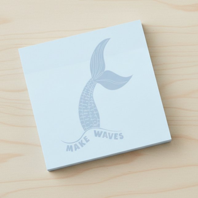 Bloco De Notas Blocos de Notas Adesivos Azuis Inspiradores Faça O (Make waves inspirational post-it notes.)