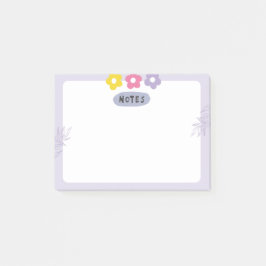 Bloco De Notas Blocos de notas adesivos de flor roxa