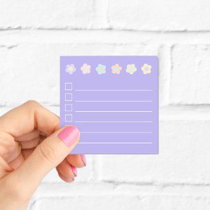 Bloco De Notas Blocos de Notas Adesivos Flor de Pastel Roxo Lista