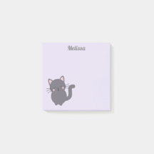 Blocos de Notas Adesivos Roxos Gato Cinza Sonolent