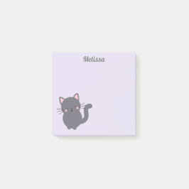 Bloco De Notas Blocos de Notas Adesivos Roxos Gato Cinza Sonolent