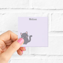 Blocos de Notas Adesivos Roxos Gato Cinza Sonolent