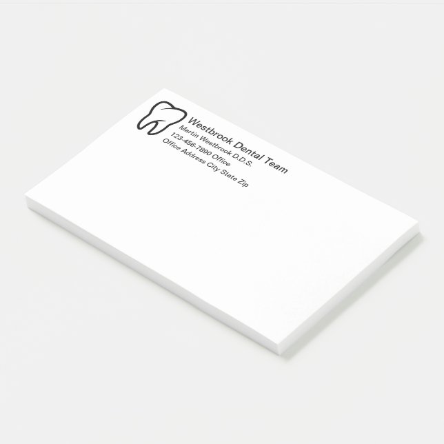 Bloco De Notas Blocos de Notas Adesivos Tema de Melhor Dentista (Inclinado)