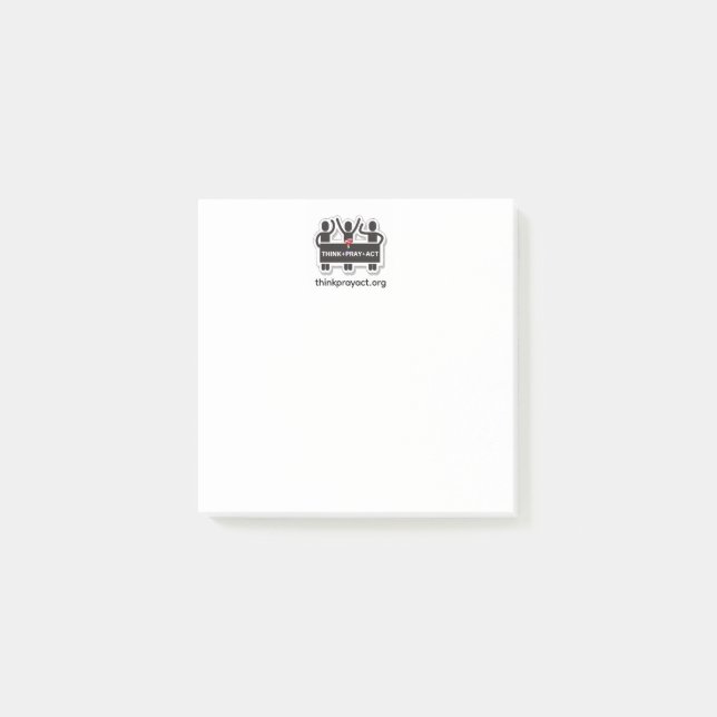 Bloco De Notas Blocos de Notas Adesivos Think+Pray+Act (Frente)