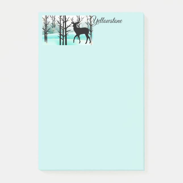 Bloco De Notas Blocos de Notas Adesivos Veado de Yellowstone (Frente)