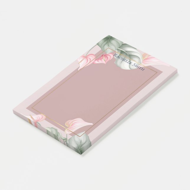 Bloco De Notas Blocos de Notas Adhesivas Florais Personalizados (Inclinado)