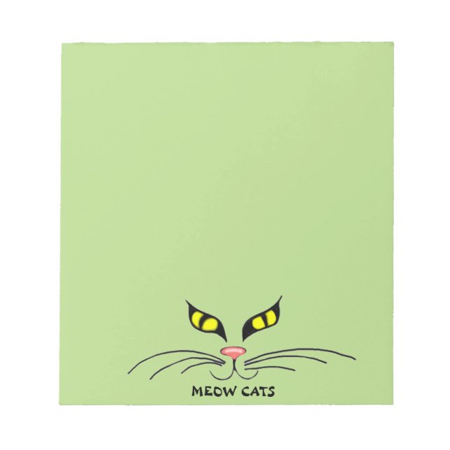 Bloco De Notas Blocos de Notas Amarelos Meow Cats (Frente)