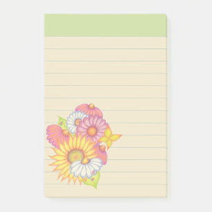 Bloco De Notas Blocos de Notas Autocolantes de Flores Silvestres