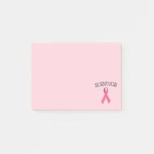 Blocos de Notas com Fita Rosa de Sobrevivente ao C