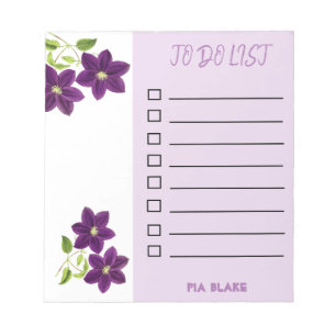 Bloco De Notas Blocos de Notas com Lista de Tarefas Lindas Flores