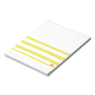 Bloco De Notas Blocos de notas com listras amarelas e coroa rosa