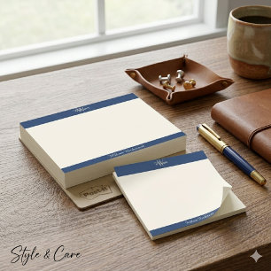 Bloco De Notas Blocos de Notas com Monograma Chic e Nome Personal