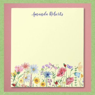 Bloco De Notas Blocos de Notas de Flores Silvestres, Borboletas e