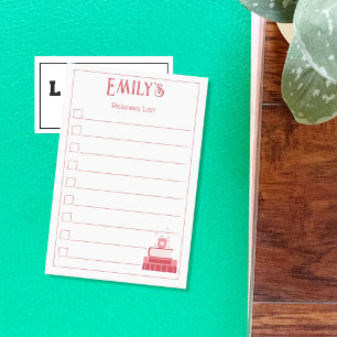 Bloco De Notas Blocos de Notas de Lista de Leitura de Livros Verm