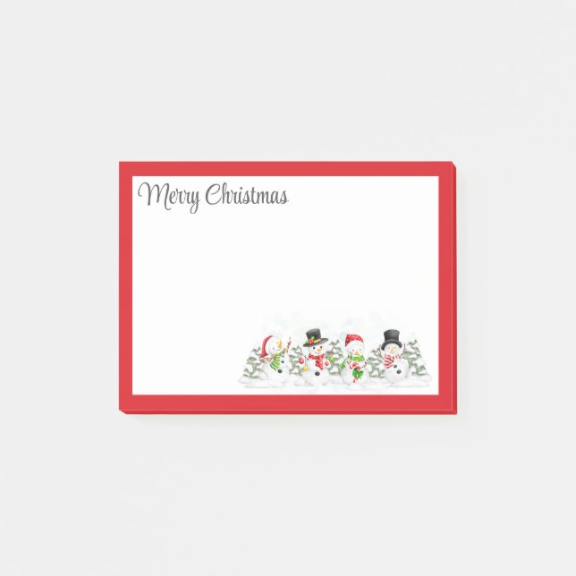 Bloco De Notas Blocos de Notas de Natal com Bonecos de Neve (Frente)
