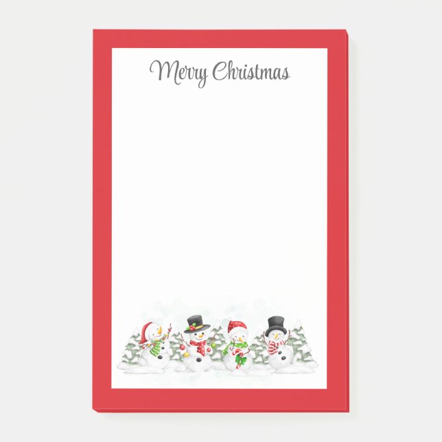Bloco De Notas Blocos de Notas de Natal com Bonecos de Neve (Frente)