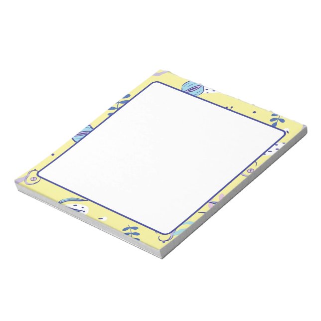 Bloco De Notas Blocos de Notas Diários com Padrão Floral Amarelo (Invertido)