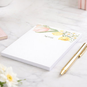Bloco De Notas Blocos de Notas Florais de Primavera Tulipas Rosa 