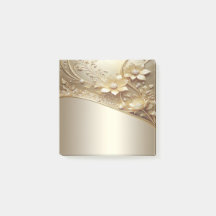 Blocos de Notas Florais Dourados Modernos Ornament