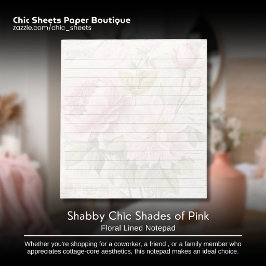 Bloco De Notas Blocos de Notas Florais em Tons de Rosa Shabby Chi