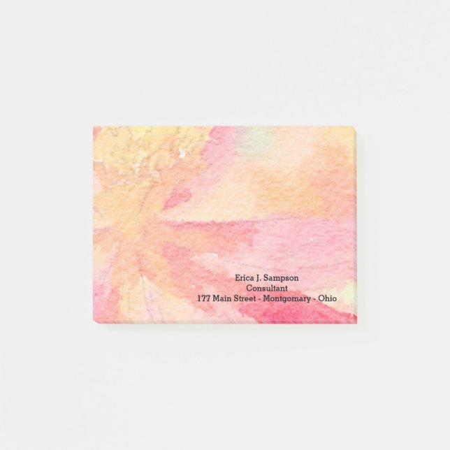 Bloco De Notas Blocos de Notas Florais Personalizáveis em Aquarel (Frente)
