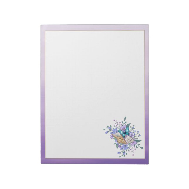 Bloco De Notas Blocos de Notas Florais Sonhos de Lavanda Inspirad (Invertido)