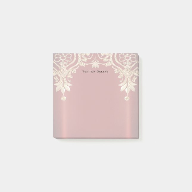 Bloco De Notas Blocos de Notas Florais Vermelho Dourado Moderno (Frente)