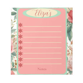 Bloco De Notas Blocos de Notas Floral de Primavera Rosas Vermelha