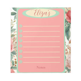 Bloco De Notas Blocos de Notas Floral de Primavera Vintage Rosas 