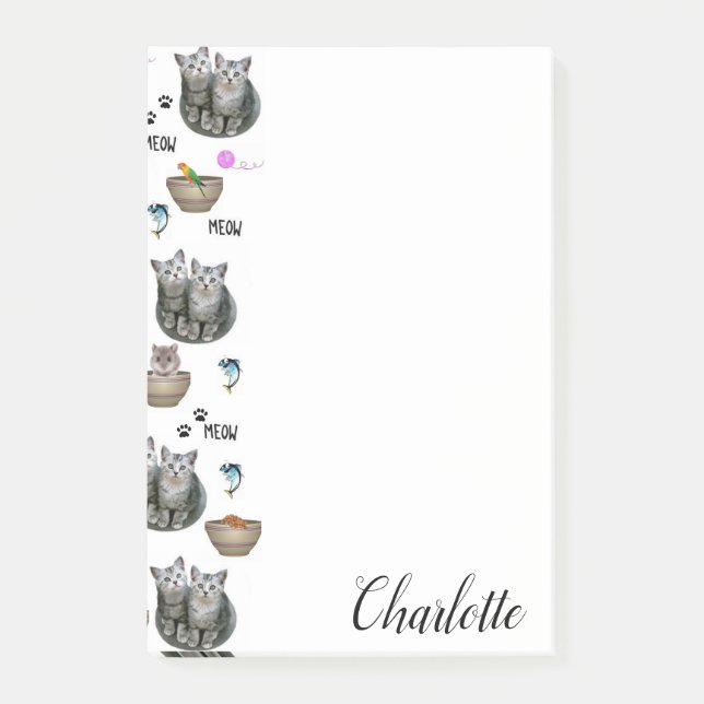 Bloco De Notas Blocos de Notas Meow Gatinho Gatos (Frente)