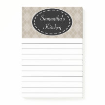 Blocos de Notas Personalizados Bege para Cozinha