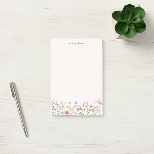 Bloco De Notas Blocos de Notas Personalizados com Flor Silvestre  (Escritótio)