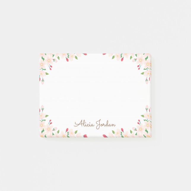 Bloco De Notas Blocos de Notas Personalizados com Nome Flor de Ce (Frente)