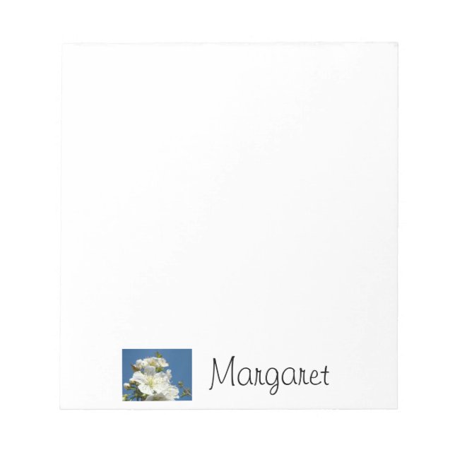 Bloco De Notas Blocos de notas personalizados com o Seu Nome Flor (Frente)