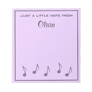 Bloco De Notas Blocos de Notas Personalizados de Música Lavanda