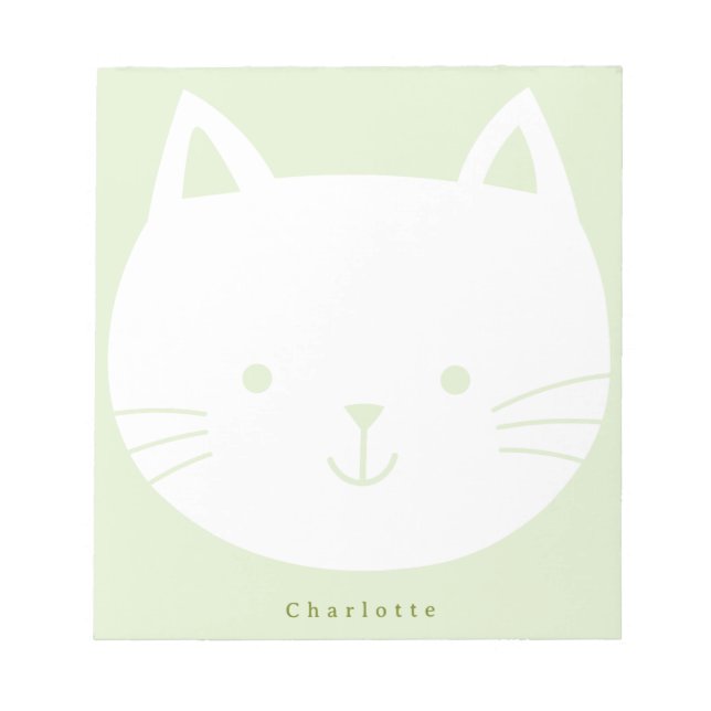 Bloco De Notas Blocos de notas personalizados Kids Lime Kitty (Frente)