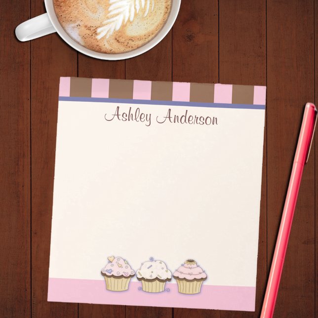 Bloco De Notas Blocos de Notas Pessoais Cupcakes e Listras (Criador carregado)