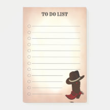 Blocos de Notas Post-it Country Brown Boots & Hat 