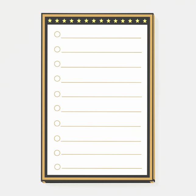 Bloco De Notas Blocos de Notas Post-it Enquadrados Dourado Preto (Frente)