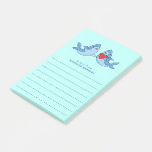 Bloco De Notas Blocos de Notas Post-it Fofos de Kawaii do Tubarão