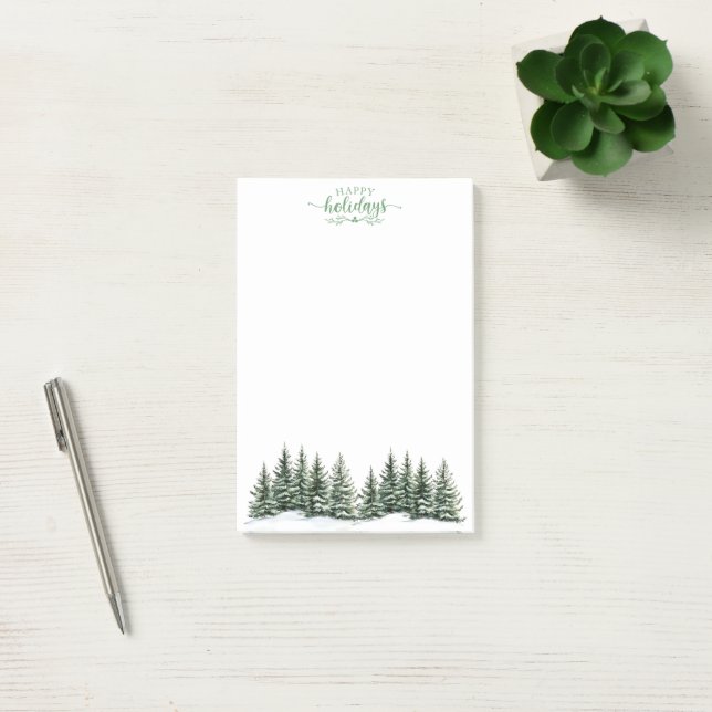Bloco De Notas Blocos de Notas Post-it-Notes com Árvores Nevadas (Escritótio)