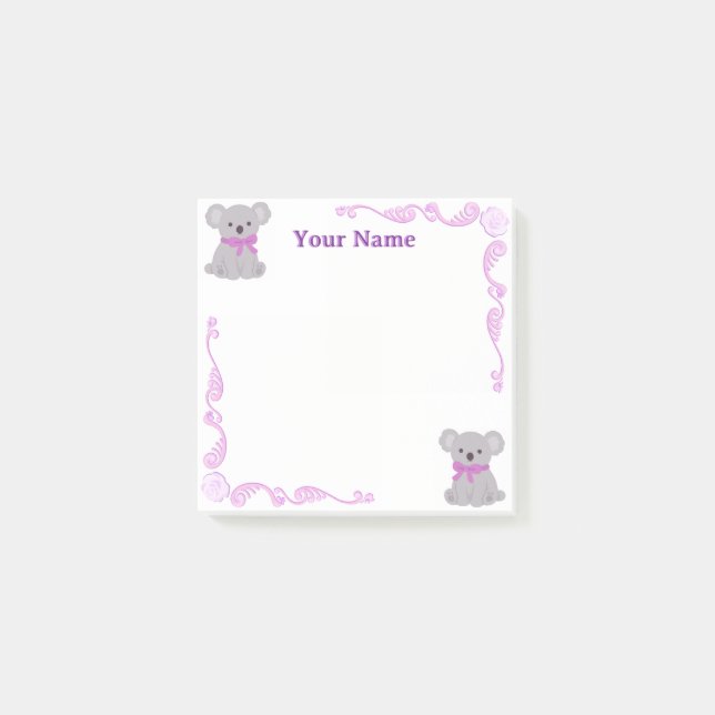Bloco De Notas Blocos de Notas Post-it Personalizados com Coala R (Frente)