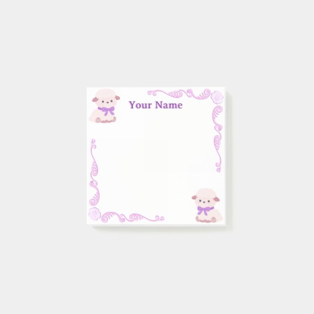 Bloco De Notas Blocos de Notas Post-it Personalizados com Cordeir (Frente)