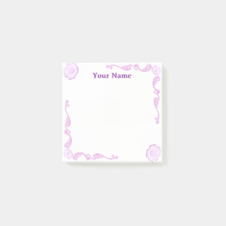 Bloco De Notas Blocos de Notas Post-it Personalizados com Rosa Ro