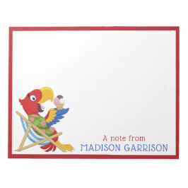 Bloco De Notas Blocos de texto personalizados do Beach Macaw
