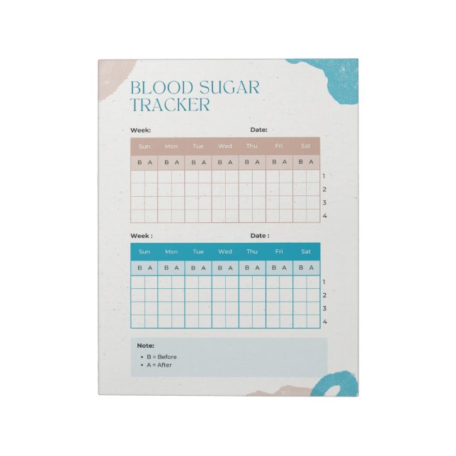 Bloco De Notas Blogueiro de Açúcar Semanal (Invertido)