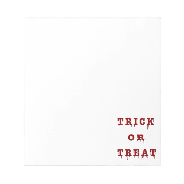 Bloco De Notas Bloody - Letra Trick ou Treine (Frente)